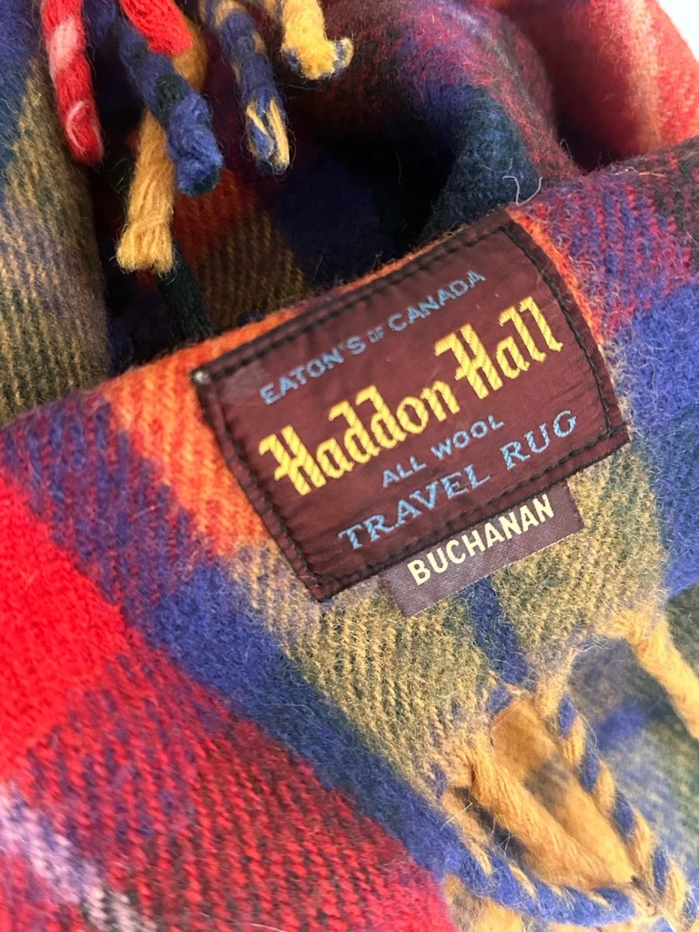Hudson’s Bay Buchanan Plaid Wool Travel Rug Blanket Throw 52x64 Vintage Tartan